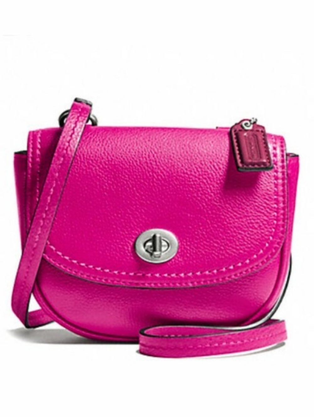 Coach Park Leather Mini Crossbody Magenta Turnlock Flap Festival Bag F49872